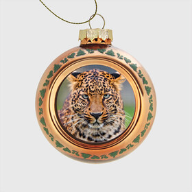 Стеклянный ёлочный шар с принтом Леопард , Стекло | Диаметр: 80 мм | animal | leopard | look | predator | spotted | wild | взгляд | дикий | животное | леопард | пятнистый | хищник