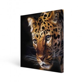 Холст квадратный с принтом Леопард , 100% ПВХ |  | animal | leopard | look | predator | spotted | wild | взгляд | дикий | животное | леопард | пятнистый | хищник