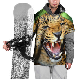 Накидка на куртку 3D с принтом Леопард , 100% полиэстер |  | animal | leopard | look | predator | spotted | wild | взгляд | дикий | животное | леопард | пятнистый | хищник