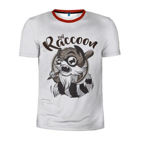 Мужская футболка 3D спортивная с принтом Злой енот , 100% полиэстер с улучшенными характеристиками | приталенный силуэт, круглая горловина, широкие плечи, сужается к линии бедра | evil | raccoon | бита | енот