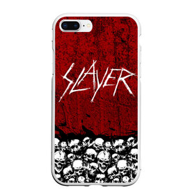 Чехол для iPhone 7Plus/8 Plus матовый с принтом Slayer Red , Силикон | Область печати: задняя сторона чехла, без боковых панелей | metal | rock | метал | рок | слэйер | трэш | череп