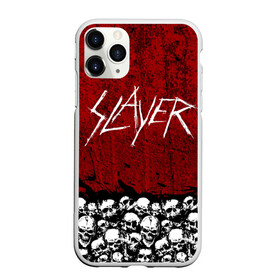 Чехол для iPhone 11 Pro матовый с принтом Slayer Red , Силикон |  | metal | rock | метал | рок | слэйер | трэш | череп