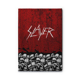 Обложка для автодокументов с принтом Slayer Red , натуральная кожа |  размер 19,9*13 см; внутри 4 больших “конверта” для документов и один маленький отдел — туда идеально встанут права | metal | rock | метал | рок | слэйер | трэш | череп