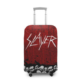 Чехол для чемодана 3D с принтом Slayer Red , 86% полиэфир, 14% спандекс | двустороннее нанесение принта, прорези для ручек и колес | metal | rock | метал | рок | слэйер | трэш | череп
