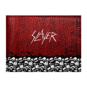 Обложка для студенческого билета с принтом Slayer Red , натуральная кожа | Размер: 11*8 см; Печать на всей внешней стороне | metal | rock | метал | рок | слэйер | трэш | череп
