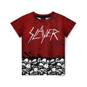 Детская футболка 3D с принтом Slayer Red , 100% гипоаллергенный полиэфир | прямой крой, круглый вырез горловины, длина до линии бедер, чуть спущенное плечо, ткань немного тянется | metal | rock | метал | рок | слэйер | трэш | череп