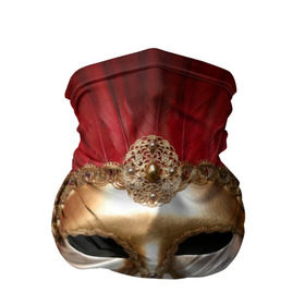 Бандана-труба 3D с принтом Венецианская маска , 100% полиэстер, ткань с особыми свойствами — Activecool | плотность 150‒180 г/м2; хорошо тянется, но сохраняет форму | Тематика изображения на принте: венеция | италия | карнавал | красный | лицо | перья