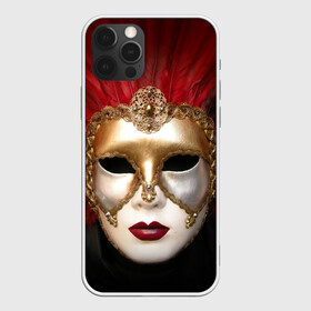 Чехол для iPhone 12 Pro с принтом Венецианская маска , силикон | область печати: задняя сторона чехла, без боковых панелей | венеция | италия | карнавал | красный | лицо | перья