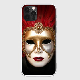 Чехол для iPhone 12 Pro Max с принтом Венецианская маска , Силикон |  | Тематика изображения на принте: венеция | италия | карнавал | красный | лицо | перья