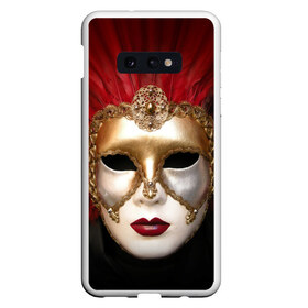 Чехол для Samsung S10E с принтом Венецианская маска , Силикон | Область печати: задняя сторона чехла, без боковых панелей | Тематика изображения на принте: венеция | италия | карнавал | красный | лицо | перья