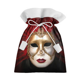 Подарочный 3D мешок с принтом Венецианская маска , 100% полиэстер | Размер: 29*39 см | венеция | италия | карнавал | красный | лицо | перья