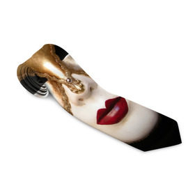 Галстук 3D с принтом Венецианская маска , 100% полиэстер | Длина 148 см; Плотность 150-180 г/м2 | Тематика изображения на принте: венеция | италия | карнавал | красный | лицо | перья