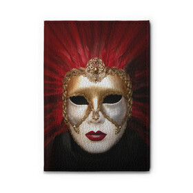 Обложка для автодокументов с принтом Венецианская маска , натуральная кожа |  размер 19,9*13 см; внутри 4 больших “конверта” для документов и один маленький отдел — туда идеально встанут права | Тематика изображения на принте: венеция | италия | карнавал | красный | лицо | перья