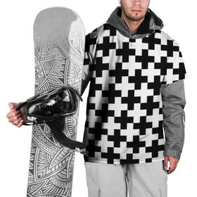 Накидка на куртку 3D с принтом Крест , 100% полиэстер |  | cross | крест | оптическая иллюзия | орнамент | узор | чёрно белый