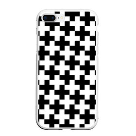 Чехол для iPhone 7Plus/8 Plus матовый с принтом Крест , Силикон | Область печати: задняя сторона чехла, без боковых панелей | cross | крест | оптическая иллюзия | орнамент | узор | чёрно белый