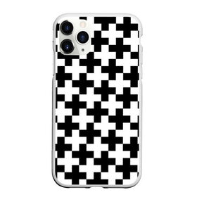 Чехол для iPhone 11 Pro Max матовый с принтом Крест , Силикон |  | cross | крест | оптическая иллюзия | орнамент | узор | чёрно белый