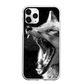 Чехол для iPhone 11 Pro матовый с принтом Лиса , Силикон |  | animal | bw | fox | jaws | predator | sly | teeth | wild | yawn | дикая | животное | зевает | зубы | лиса | пасть | хитрая | хищник | чб