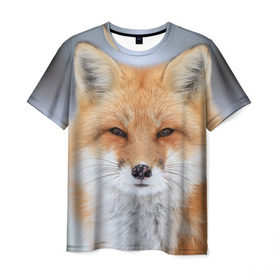 Мужская футболка 3D с принтом Лиса , 100% полиэфир | прямой крой, круглый вырез горловины, длина до линии бедер | animal | fox | look | predator | red | sly | wild | взгляд | дикая | животное | лиса | рыжая | хитрая | хищник