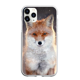 Чехол для iPhone 11 Pro матовый с принтом Лиса , Силикон |  | animal | baby | fox | predator | red | sly | snow | view | wild | winter | взгляд | дикая | животное | зима | лиса | малыш | рыжая | снег | хитрая | хищник