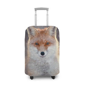 Чехол для чемодана 3D с принтом Лиса , 86% полиэфир, 14% спандекс | двустороннее нанесение принта, прорези для ручек и колес | animal | baby | fox | predator | red | sly | snow | view | wild | winter | взгляд | дикая | животное | зима | лиса | малыш | рыжая | снег | хитрая | хищник