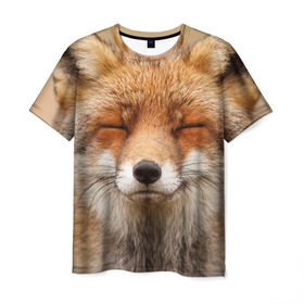 Мужская футболка 3D с принтом Лиса , 100% полиэфир | прямой крой, круглый вырез горловины, длина до линии бедер | animal | baby | fox | look | predator | red | sly | wild | взгляд | дикая | животное | лиса | малыш | рыжая | хитрая | хищник