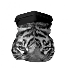 Бандана-труба 3D с принтом Тигр , 100% полиэстер, ткань с особыми свойствами — Activecool | плотность 150‒180 г/м2; хорошо тянется, но сохраняет форму | animal | black   white | look | predator | tiger | wild | взгляд | дикий | животное | тигр | хищник | черно   белый