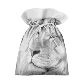 Подарочный 3D мешок с принтом Лев , 100% полиэстер | Размер: 29*39 см | Тематика изображения на принте: animal | black   white | king | lion | look | predator | wild | взгляд | дикий | животное | зверь | лев | хищник | царь | черно   белый