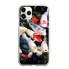 Чехол для iPhone 11 Pro матовый с принтом Koi Fish (карпы кои) , Силикон |  | bright | brocade | carp | color | decorative | depth | exotic | fish | koi | koi fish | sea | water | вода | глубина | декоративные | карпы | кои | море | парчовый | рыбки | цвет | экзотические | яркий