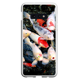 Чехол для Samsung S10E с принтом Koi Fish (карпы кои) , Силикон | Область печати: задняя сторона чехла, без боковых панелей | Тематика изображения на принте: bright | brocade | carp | color | decorative | depth | exotic | fish | koi | koi fish | sea | water | вода | глубина | декоративные | карпы | кои | море | парчовый | рыбки | цвет | экзотические | яркий