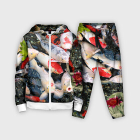 Детский костюм 3D с принтом Koi Fish (карпы кои) ,  |  | bright | brocade | carp | color | decorative | depth | exotic | fish | koi | koi fish | sea | water | вода | глубина | декоративные | карпы | кои | море | парчовый | рыбки | цвет | экзотические | яркий