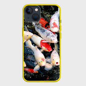 Чехол для iPhone 13 с принтом Koi Fish (карпы кои) ,  |  | Тематика изображения на принте: bright | brocade | carp | color | decorative | depth | exotic | fish | koi | koi fish | sea | water | вода | глубина | декоративные | карпы | кои | море | парчовый | рыбки | цвет | экзотические | яркий