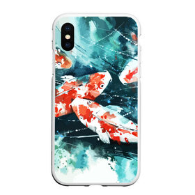 Чехол для iPhone XS Max матовый с принтом Koi Fish (карпы кои) , Силикон | Область печати: задняя сторона чехла, без боковых панелей | Тематика изображения на принте: bright | brocade | carp | color | decorative | depth | exotic | fish | koi | koi fish | sea | water | вода | глубина | декоративные | карпы | кои | море | парчовый | рыбки | цвет | экзотические | яркий