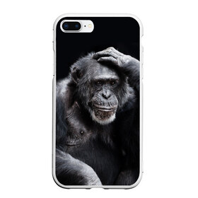 Чехол для iPhone 7Plus/8 Plus матовый с принтом ЕГЭ , Силикон | Область печати: задняя сторона чехла, без боковых панелей | егэ | обезьяна | шимпанзе | школа | экзамен | экзамены