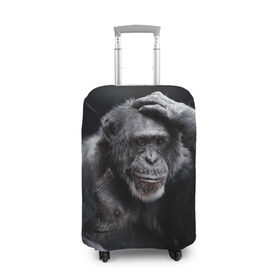 Чехол для чемодана 3D с принтом ЕГЭ , 86% полиэфир, 14% спандекс | двустороннее нанесение принта, прорези для ручек и колес | егэ | обезьяна | шимпанзе | школа | экзамен | экзамены