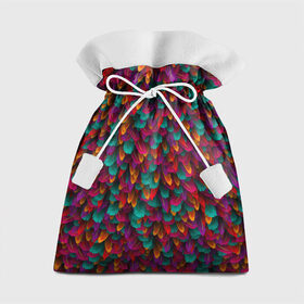 Подарочный 3D мешок с принтом Перья , 100% полиэстер | Размер: 29*39 см | петух | попугай | птица | разноцветный | текстура | чудо