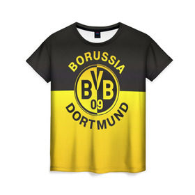 Женская футболка 3D с принтом Borussia Dortmund FC , 100% полиэфир ( синтетическое хлопкоподобное полотно) | прямой крой, круглый вырез горловины, длина до линии бедер | боруссия | германия | дортмунд | клуб | фк | футбол | футбольный