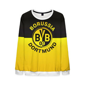 Мужской свитшот 3D с принтом Borussia Dortmund FC , 100% полиэстер с мягким внутренним слоем | круглый вырез горловины, мягкая резинка на манжетах и поясе, свободная посадка по фигуре | боруссия | германия | дортмунд | клуб | фк | футбол | футбольный