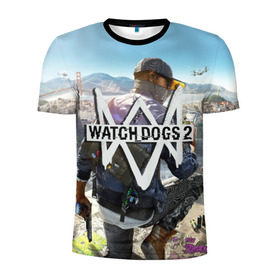 Мужская футболка 3D спортивная с принтом Watch Dogs 2 , 100% полиэстер с улучшенными характеристиками | приталенный силуэт, круглая горловина, широкие плечи, сужается к линии бедра | watchdogs