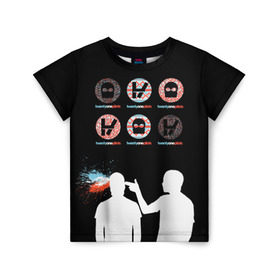Детская футболка 3D с принтом Twenty one pilots , 100% гипоаллергенный полиэфир | прямой крой, круглый вырез горловины, длина до линии бедер, чуть спущенное плечо, ткань немного тянется | rock | t.o.p. | top | twenty one pilots | рок