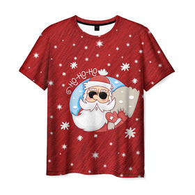 Мужская футболка 3D с принтом HoHoHo , 100% полиэфир | прямой крой, круглый вырез горловины, длина до линии бедер | 2017 год | deer | ho | merry christmas | new year | santa | дед мороз | зима | клаус | новый год | ночь | праздник | рождество | санта | снег
