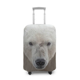Чехол для чемодана 3D с принтом Белый медведь , 86% полиэфир, 14% спандекс | двустороннее нанесение принта, прорези для ручек и колес | animal | bear | eyes | head | north | polar | predator | white | wild | белый | взгляд | голова | дикий | животное | медведь | полярный | север | хищник