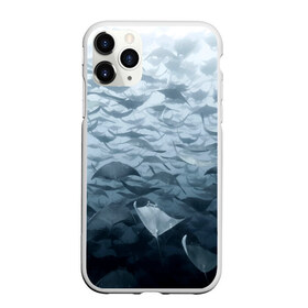 Чехол для iPhone 11 Pro матовый с принтом Электрические скаты , Силикон |  | depth | fish | lot | ocean | power | rays | school | sea | water | вода | глубина | косяк | много | море | океан | рыбы | скаты | электрические