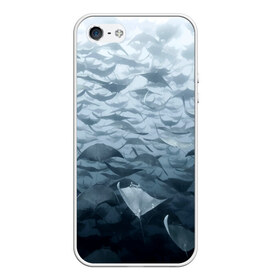Чехол для iPhone 5/5S матовый с принтом Электрические скаты , Силикон | Область печати: задняя сторона чехла, без боковых панелей | depth | fish | lot | ocean | power | rays | school | sea | water | вода | глубина | косяк | много | море | океан | рыбы | скаты | электрические