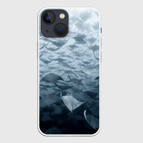 Чехол для iPhone 13 mini с принтом Электрические скаты ,  |  | depth | fish | lot | ocean | power | rays | school | sea | water | вода | глубина | косяк | много | море | океан | рыбы | скаты | электрические