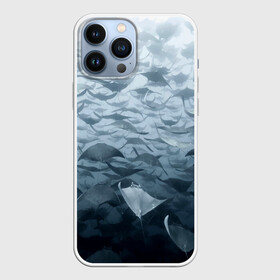 Чехол для iPhone 13 Pro Max с принтом Электрические скаты ,  |  | Тематика изображения на принте: depth | fish | lot | ocean | power | rays | school | sea | water | вода | глубина | косяк | много | море | океан | рыбы | скаты | электрические