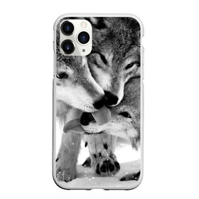 Чехол для iPhone 11 Pro матовый с принтом Волчья семья , Силикон |  | animals | black   white | family | love | predators | wild | wolves | волки | дикие | животные | любовь | семья | хищники | черно   белый