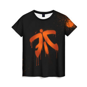 Женская футболка 3D с принтом cs:go - Fnatic (Black collection) , 100% полиэфир ( синтетическое хлопкоподобное полотно) | прямой крой, круглый вырез горловины, длина до линии бедер | 0x000000123 | cs | csgo | fnatic | кс | ксго | фнатик