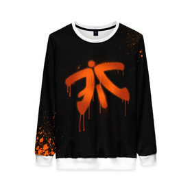 Женский свитшот 3D с принтом cs:go - Fnatic (Black collection) , 100% полиэстер с мягким внутренним слоем | круглый вырез горловины, мягкая резинка на манжетах и поясе, свободная посадка по фигуре | 0x000000123 | cs | csgo | fnatic | кс | ксго | фнатик