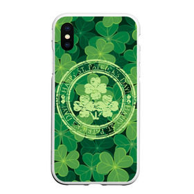 Чехол для iPhone XS Max матовый с принтом Ireland Happy St Patricks Day , Силикон | Область печати: задняя сторона чехла, без боковых панелей | background | clover | four | green | happy st. patricks day | holiday | ireland | leaf | petal | plant | print | зеленый | ирландия | клевер | лепесток | лист | печать | праздник | растение | счастливого святого патрика | фон | четыре