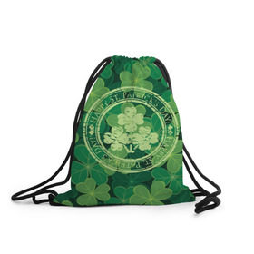 Рюкзак-мешок 3D с принтом Ireland, Happy St. Patrick`s Day , 100% полиэстер | плотность ткани — 200 г/м2, размер — 35 х 45 см; лямки — толстые шнурки, застежка на шнуровке, без карманов и подкладки | background | clover | four | green | happy st. patricks day | holiday | ireland | leaf | petal | plant | print | зеленый | ирландия | клевер | лепесток | лист | печать | праздник | растение | счастливого святого патрика | фон | четыре